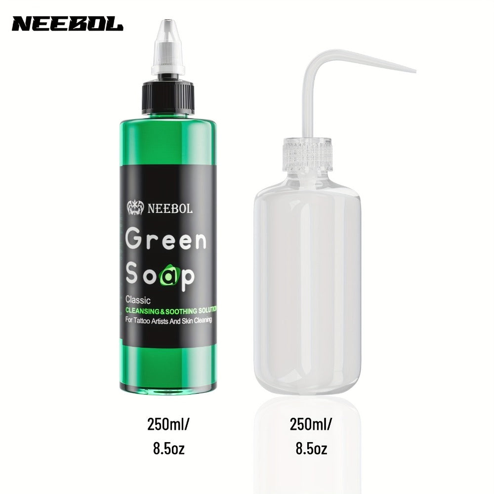 Tattoo Green Soap Concentrated Cleaning Solution 8.5oz with Squeeze Bottle Skin Prep Before During & After Tattooing Moisturizing Balm Lint-Free Wipes for Artists & PMU - product image 3