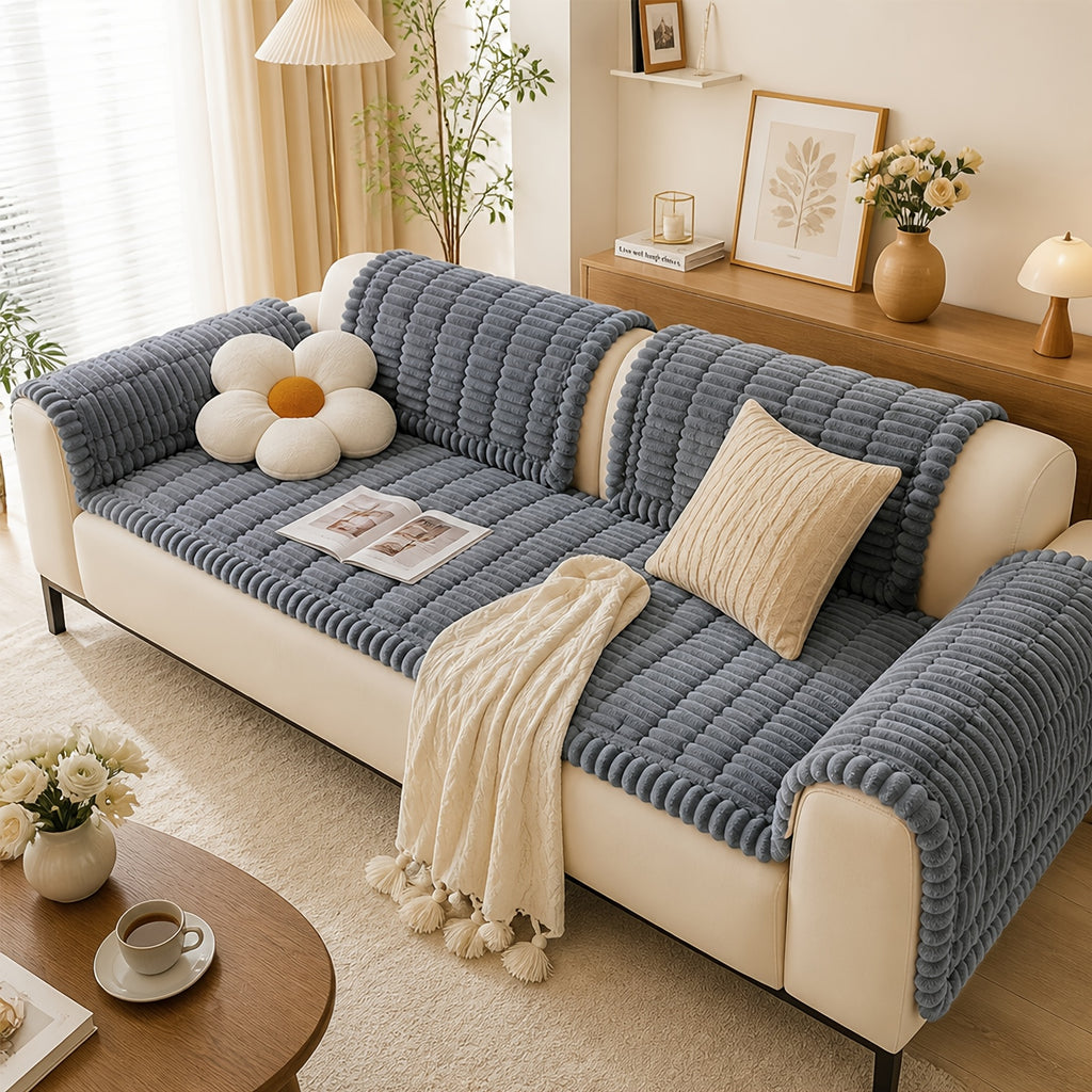 1pc Soft Quilted Thick Sofa Cushion, Bohemian Style Removable Machine Washable Sofa Protector, All Season Pet Friendly 1/2/3/4 Seater Split Sofa Cover - product image 6