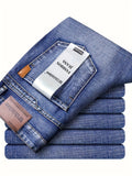 Mens For Jeans Men's Solid Denim Jeans, Light Business Style Slightly Stretch Straight Leg Pants For Outdoor Casual Daily Pantalones Para Hombres Mens Clothes - product image 2