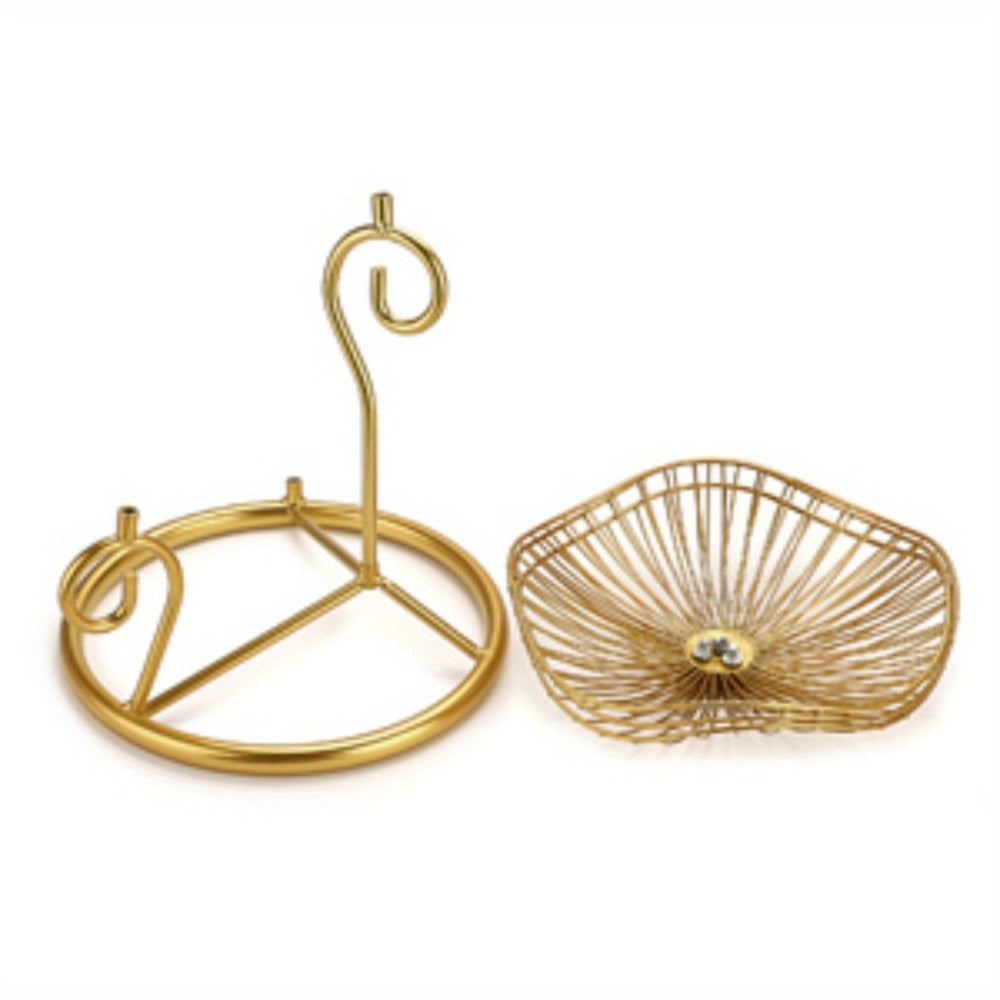 Fruit Basket Stand 3-Tier Decorative Iron Metal Wire Fruit Bowl with Lotus Leaf Design, Countertop Holder for Fruits Vegetables Bread Snacks, Modern Home Kitchen Table Centerpiece  - product image 15