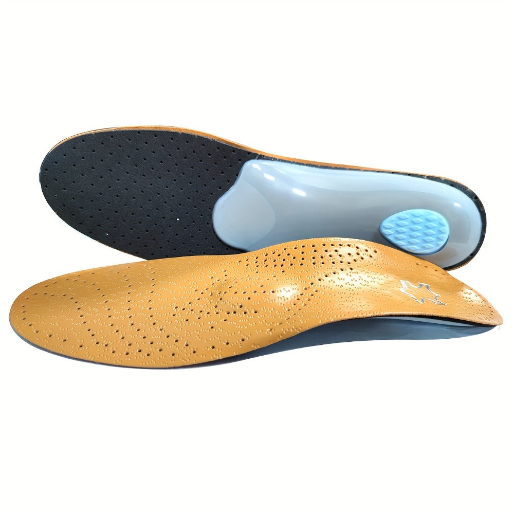 Leather Arch Support Insoles for Men & Women – Cushioned Latex Orthotic Shoe Inserts with Nylon Support for All-Day Comfort and Pain Relief - product image