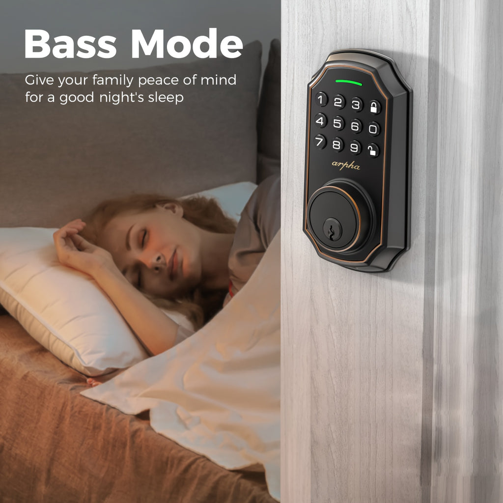 Smart Deadbolt 100-digit Privacy Code Combination, Keyless Entry Door Lock, Auto Locking/unlocking, Available Black and Silvery, Low Battery Alarm, Secure and - product image 6