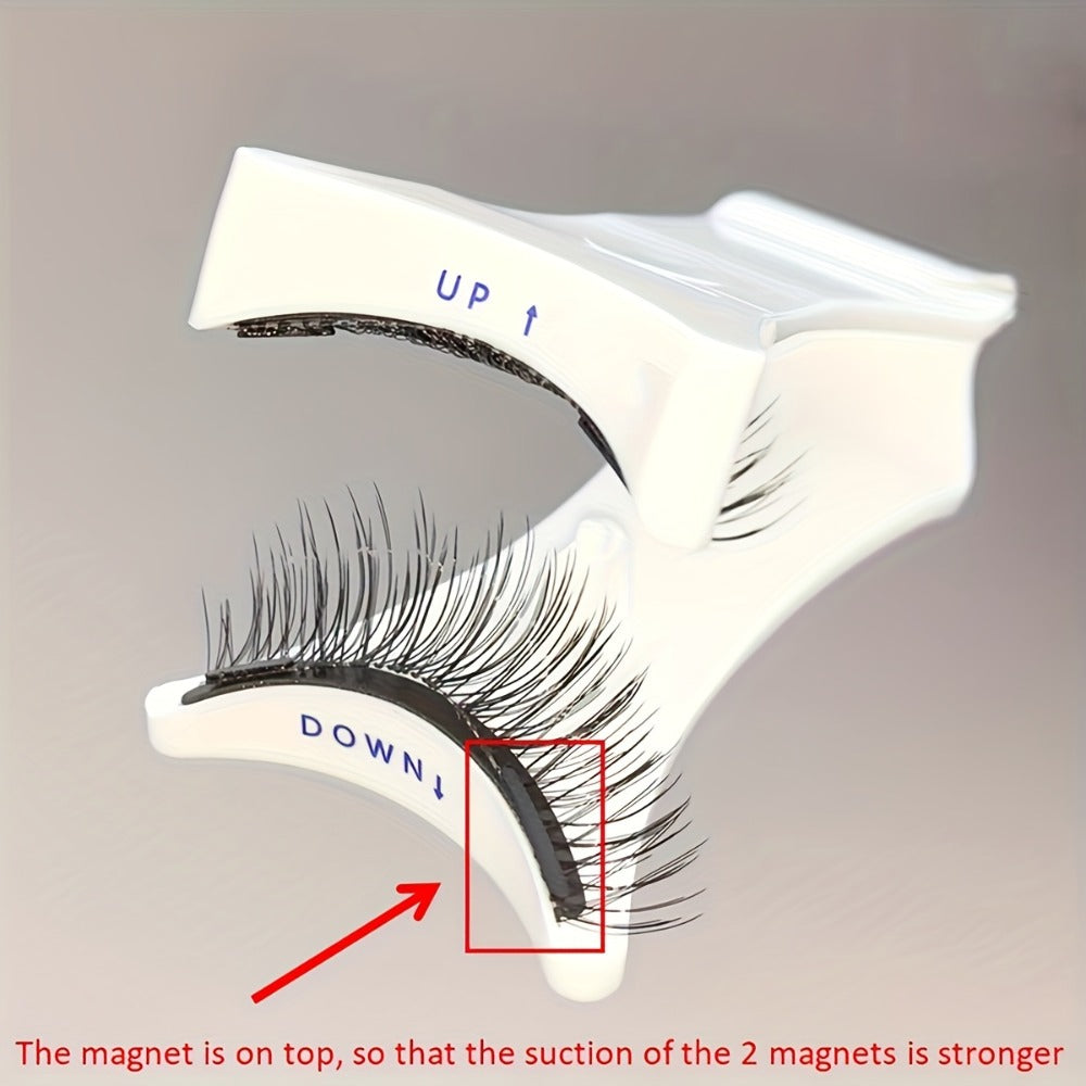 Natural Slim Nude Magnetic Eyelashes with Eyelash Curler — 3D Glue-Free Reusable Transparent Soft Stem Strong Magnetic Force Eye-Enlarging False Lashes for Daily & Office Wear, 1 P - product image 10