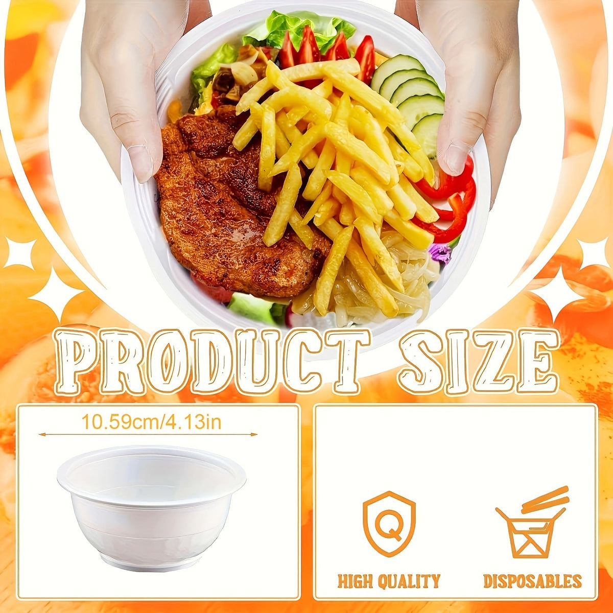 Disposable Plastic Bowls 13oz Soccer Pattern | 240/120 Pack Hard Plastic Party Bowls with Handles, Bulk Serving Bowls for Ice Cream, Salad, Snacks, Camping, BBQ, Picnic Party Supplies