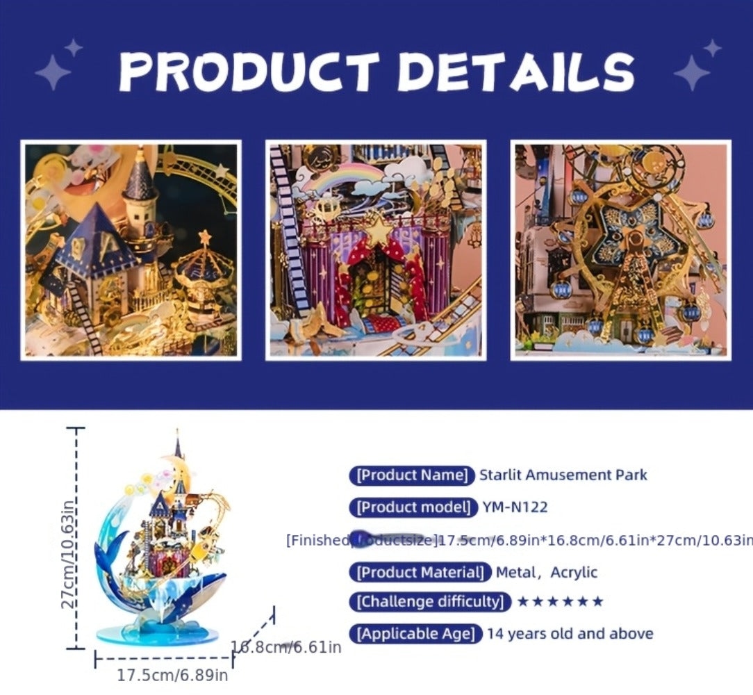 3D Metal Model Kit MU Star Playground | Handcrafted Garden Scene DIY Puzzle for Teens & Adults Ages 14+, Unique Birthday Christmas Valentine's Day Gift for - product image 13