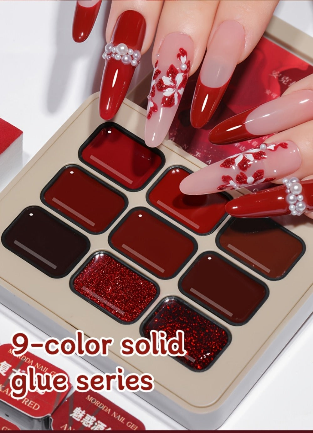Gradient Gel Nail Polish Set 9pcs Ancola Red Collection – High Saturation Solid Gel, Shiny Gloss Finish, LED Curable Multifunctional Nail Gel | Spring Summer Ombre DIY Manicure Kit - product image 15