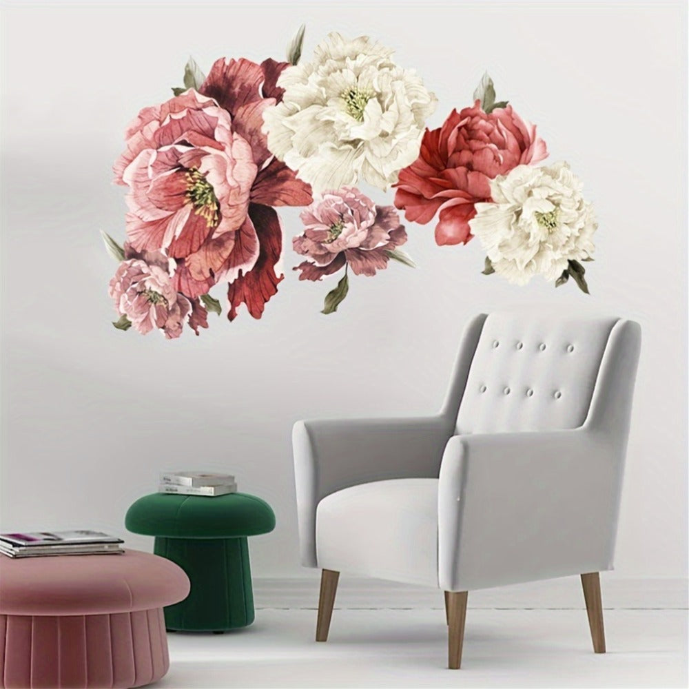 Peony Flower Window Glass Sticker – Anti-Collision Waterproof Decorative Glass Film, European Floral Wall & Window Decal for Home Decor, 17.7 x 47.2 Inches (2 Styles) - product image 7