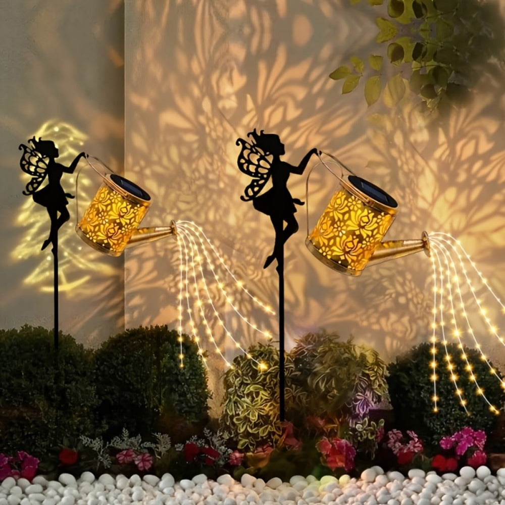 Solar Watering Can Lights 2pcs Garden Waterfall, IP65 Waterproof Hanging Solar String Lights with Ground Plug for Outdoor Lawn, Patio & Holiday Decor, Christmas Garden Gift - product image 10