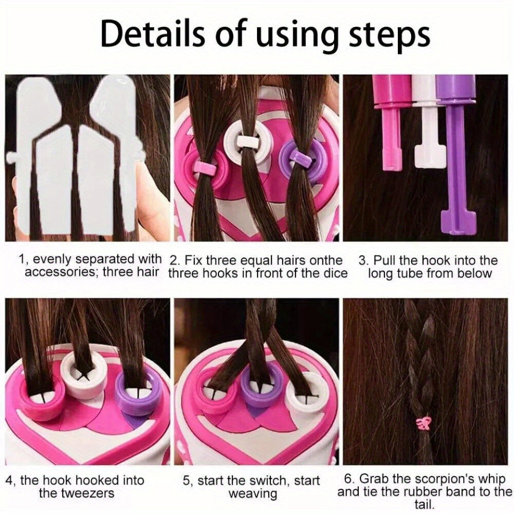 Automatic Electric Hair Braider Machine One-Touch Operation – Adjustable Speed Braid Styler with Braiding Combs & Clips, Salon-Quality Braids at Home for Beginners & Pros, All Hair - product image 7