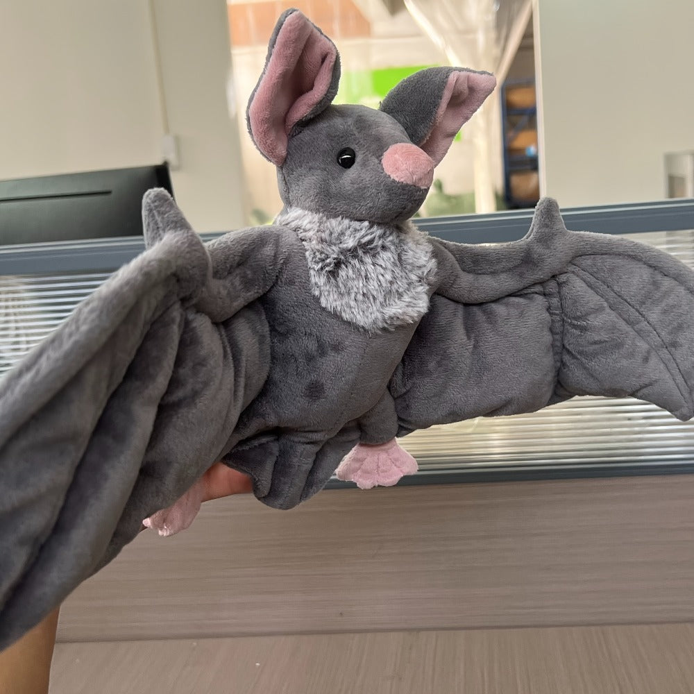Giant Bat Plush Stuffed Animal 23 Inch Wingspan Soft Grey Spooky Bat Toy Halloween Decor Gift for Kids Adults Bat Lovers Gothic Fans Animal Lovers for Parties - product image 5