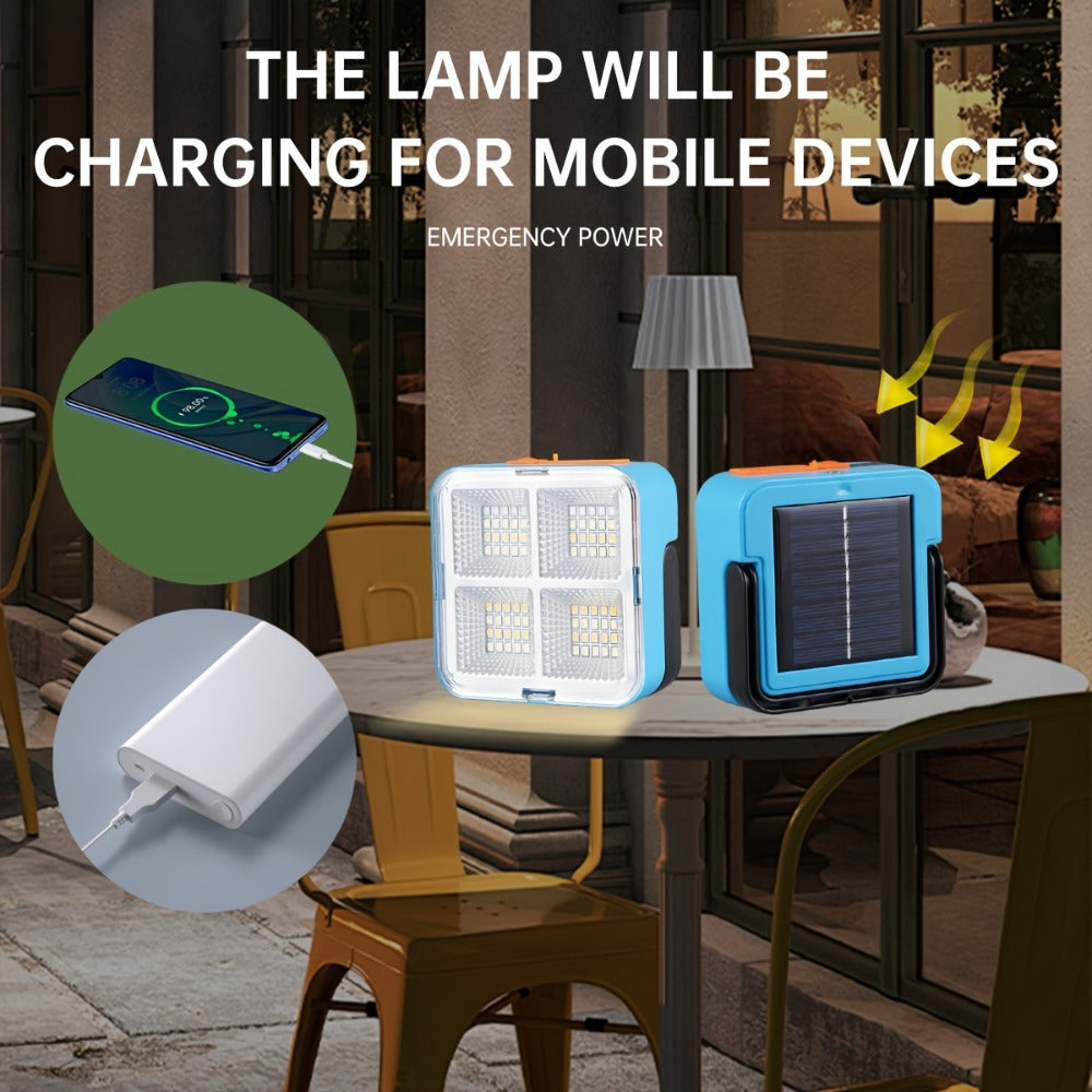 Solar Camping Lantern Ultra-Bright 4 Adjustable Modes – Solar & USB Rechargeable Multifunctional Searchlight with Bracket & Hook for Camping, Hiking, Emergency & Outdoor Use - product image