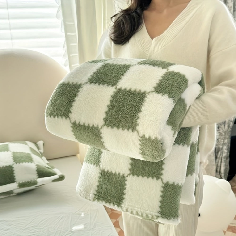 French Plaid Double-Sided Flannel Blanket – Soft Panda & Grid Pattern Throw for Sofa, Bed & Travel, Machine Washable, 6 Designs, 4 Sizes - product image 6