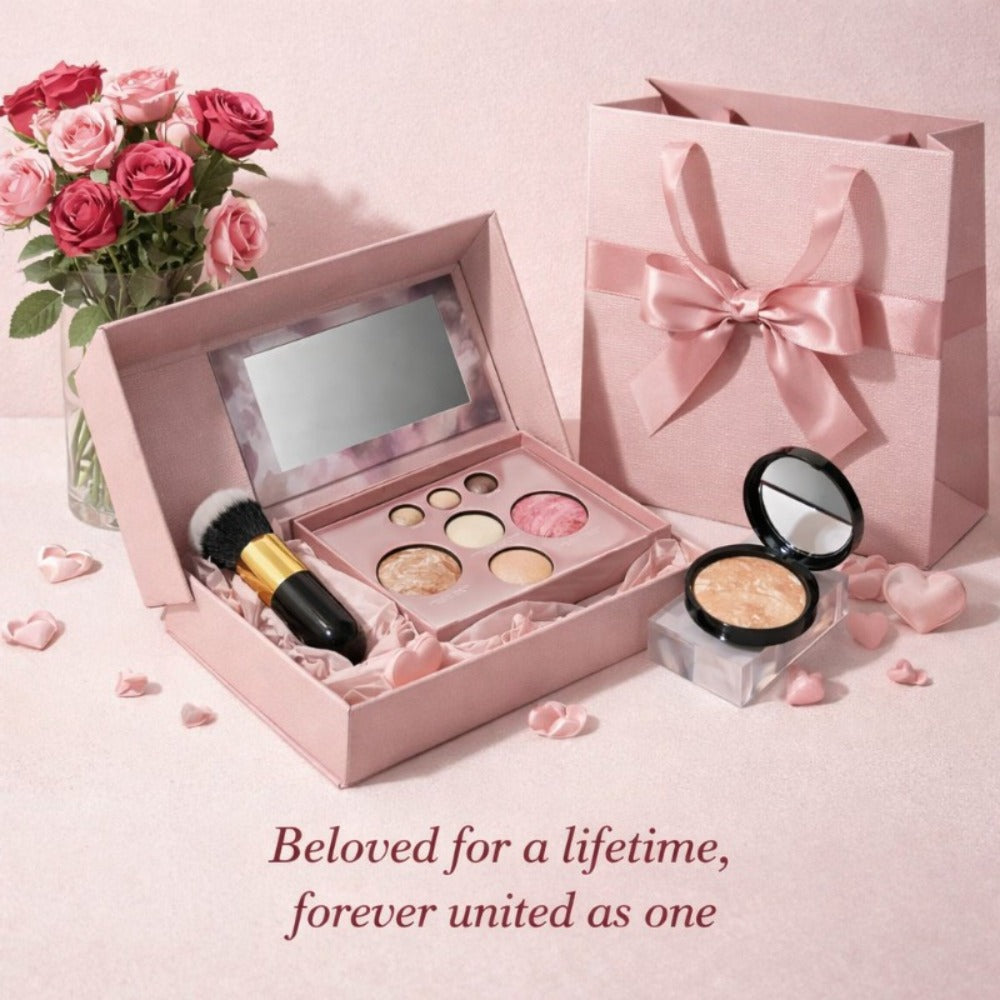 All-in-One Baked Makeup Palette Set 3pcs for Women – 7-Color Face Powder Blush Eyeshadow Trio & Concealer Brush, Portable Travel Compact, Flawless Finish All Skin Tones, Beauty Gif - product image 7