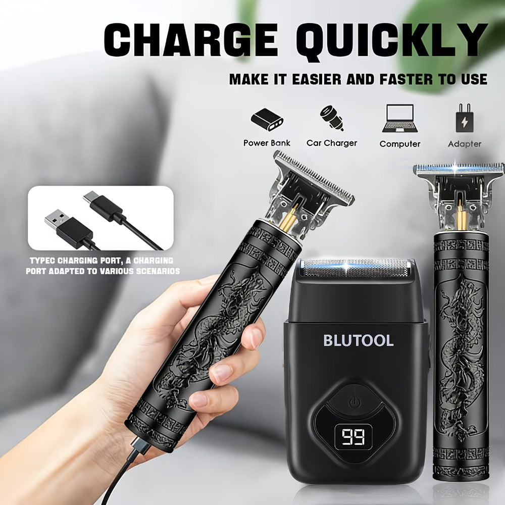 Multi-Piece Hair Clipper Kit for Men – USB Rechargeable Cordless Electric Trimmer Set, 2-Piece & 4-Piece Home Travel Barber Tool, Black Blue Gold Grooming Gift - product image 16