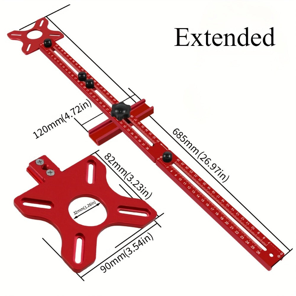 Circle Cutting Jig 3-in-1 Woodworking Router Fixture Expandable 3.54 to 24 Inch Diameter Adjustable Slotting Positioning Tool for Precision Circular Hole Milling DIY Professional - product image 4