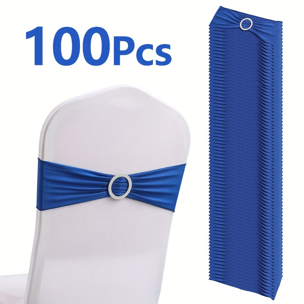 Chair Sashes for Wedding 100pcs Stretch Spandex Elastic Chair Sash Bands with Buckle for Dining Chairs Banquet Party Event Decor - Bulk Set Multiple Colors - product image 15