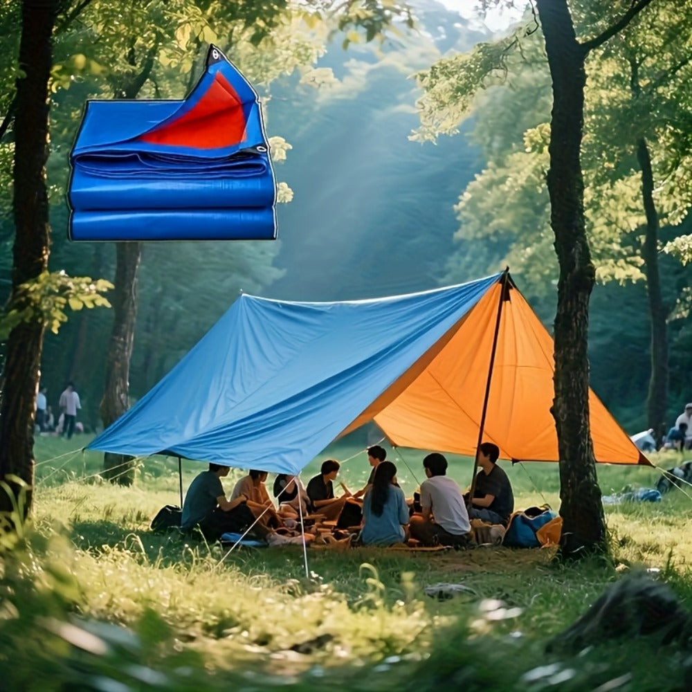 Heavy Duty Tarp Waterproof UV Resistant Tarpaulin – Thickened PE Double-Sided Blue Orange Rainproof Sun Shade Cover with Grommets & Rope for Outdoor Camping Garden Vehicle Boat Pro - product image 16