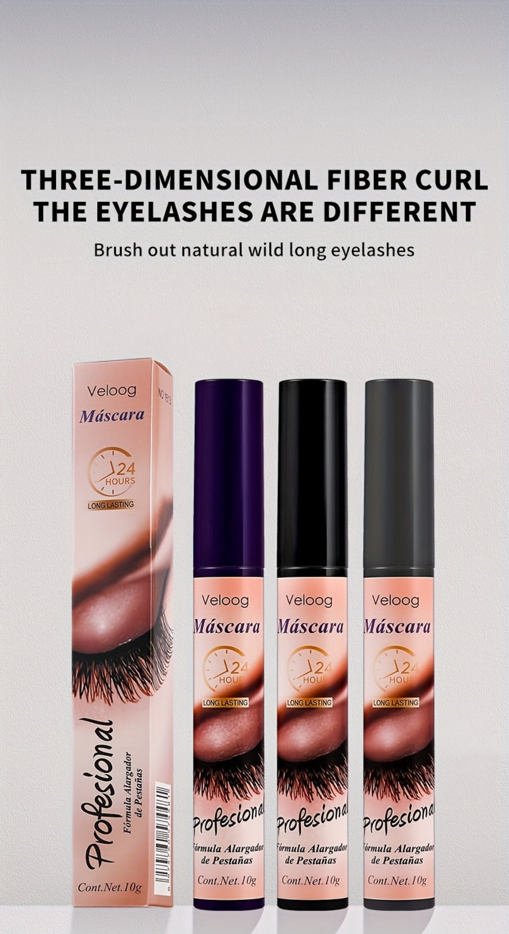 Waterproof Mascara Set 3 Piece — Lengthening Volumizing Curling Lash Mascara with Sea Urchin Spiral Conical Brush Heads, Long-Lasting Smudge-Proof Sweatproof Eye Makeup for Women - product image 16
