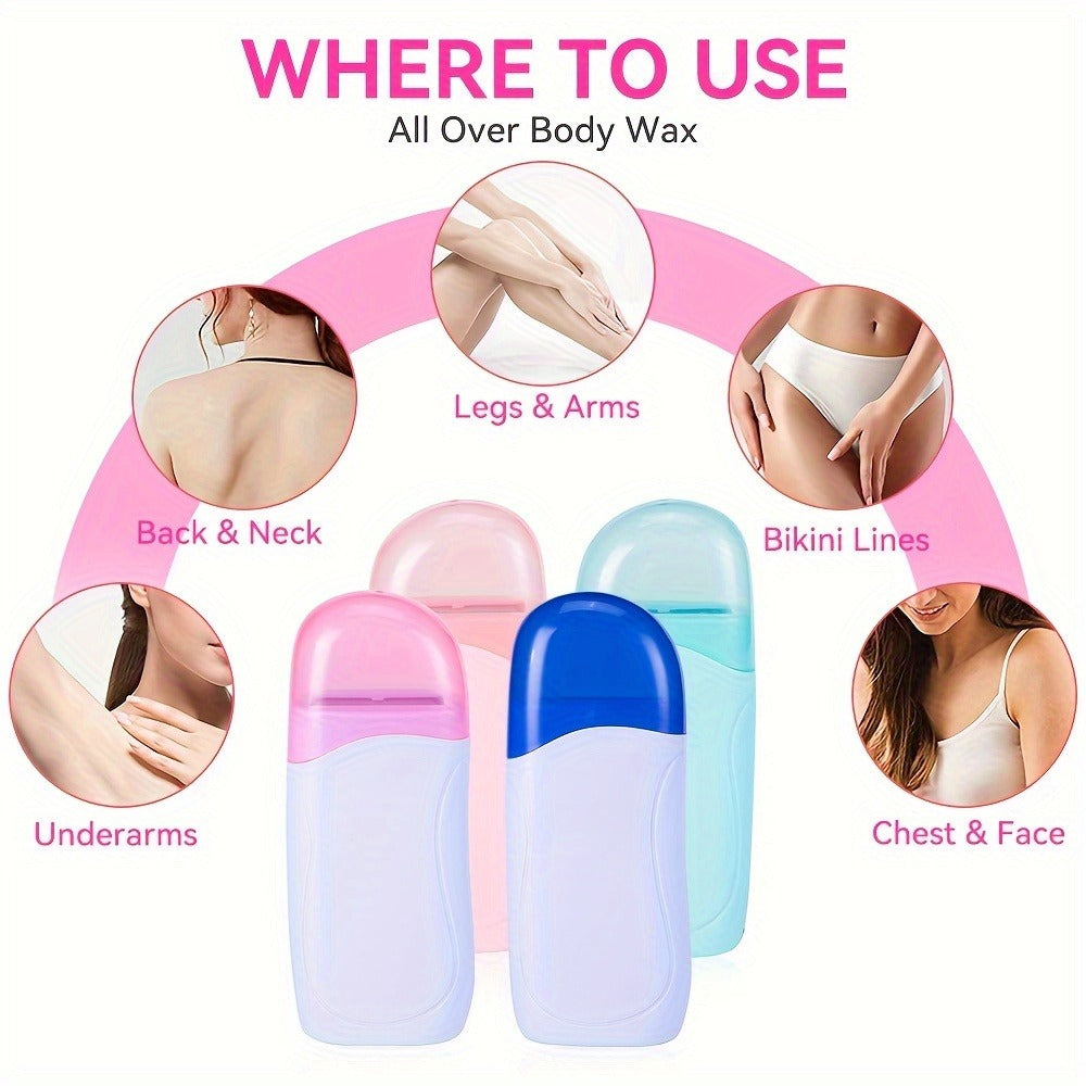 Wax Warmer Roller Kit for Hair Removal — Portable Electric Roll-On Soft Wax Heater for Women & Men, At-Home & Salon Waxing, Smooth Glide Applicator, Travel-Friendly (Light Pink/Gre - product image 4