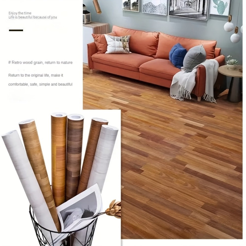 Wood Grain Floor Sticker Roll Peel & Stick Self-Adhesive Non-Slip Thickened Vinyl – Vintage DIY Flooring for Walls, Floors, Desks & Door Panels - product image 12