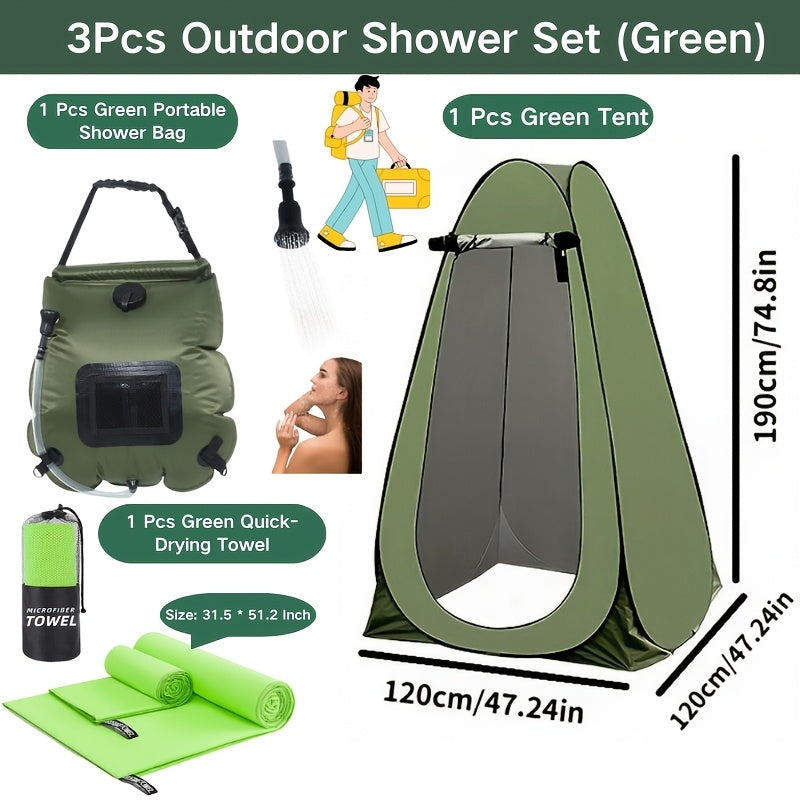 Pop-Up Privacy Tent with Carry-along Camping Toilet for Adults | Ground Stakes & Windproof Ropes for Camping | Foldable Outdoor Shower Changing Potty Tent Kit with 12 Toilet Bags | Hiking | Travel & Picnics