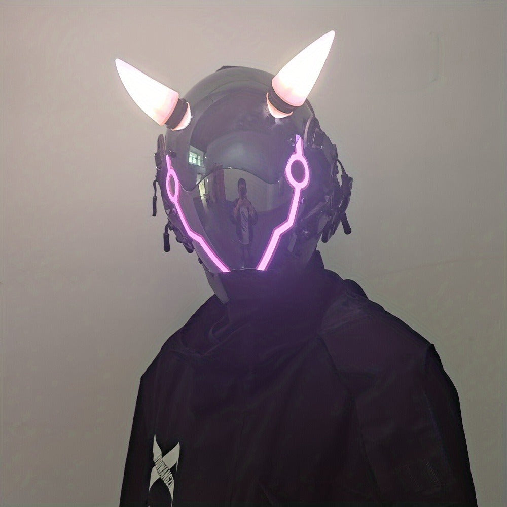 Battery-Powered LED Full Face Mask for Halloween, Christmas, Easter, Rave Music Festival & Party, Unisex Adult Costume Prop, Cool Gift for Men & Women - product image 20