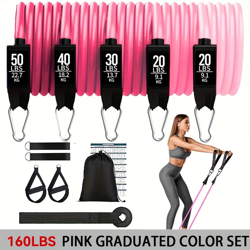Resistance Bands Set 5-Pack | Break-Resistant Workout Bands with Handles for Home Gym | 250LBS Heavy Duty Exercise Bands for Men & Women | Pilates | Yoga - product image 2