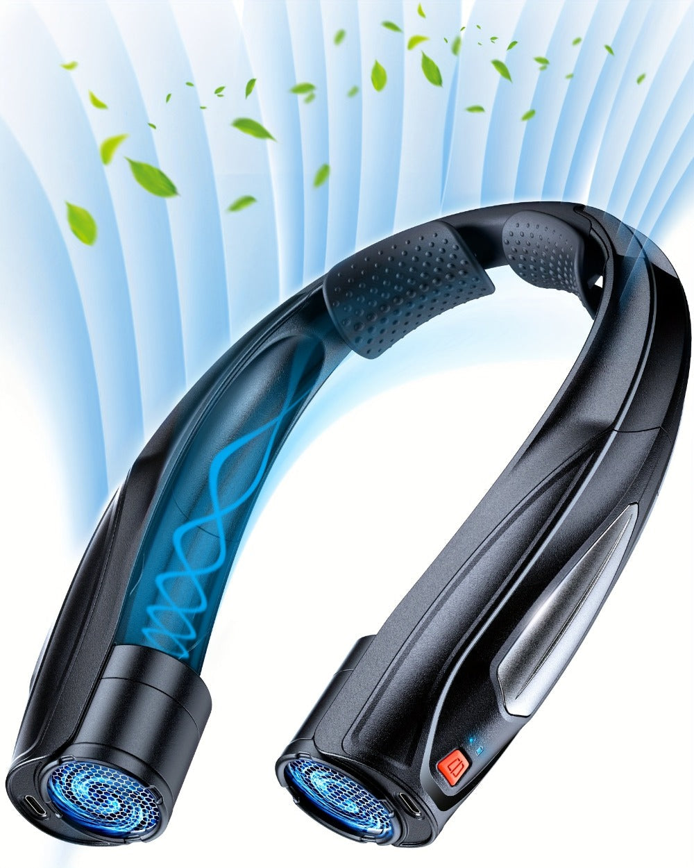 Neck Fan Wearable Bladeless Neckband Fan 3000mAh Dual Battery 6 to 20 Hours Battery Life Dual Wind Speeds Super Quiet Brushless Motor USB Charging Soft Silicone Strap for Work Trav - product image 11