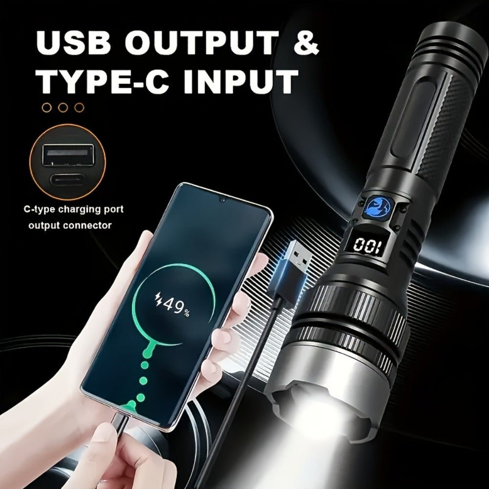 LED Flashlight Rechargeable 1000 Lumen – 2-Pack Super Bright Tactical Flashlight with Digital Display, Camping Fishing Hunting Emergency Lighting, Gift Box Included, Father's Day G - product image 3
