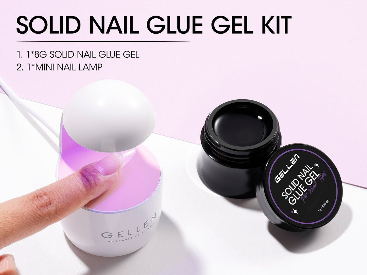 Solid Gel Nail Glue Kit with Mini LED Lamp — 8g UV Cure Gel Glue 28+ Days Long-Lasting Bond for Press On Nails Acrylic Tips Rhinestones, Non-Toxic Natural Resin, Salon & Home Manic - product image 13