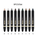 Metallic Eyeshadow Stick Set 9pcs Waterproof Long-Lasting Eye Makeup Kit — Shimmer Crayon Eye Brightener Highlighter & Eyeliner Pen with Brush, Women Beauty Gift - product image 10