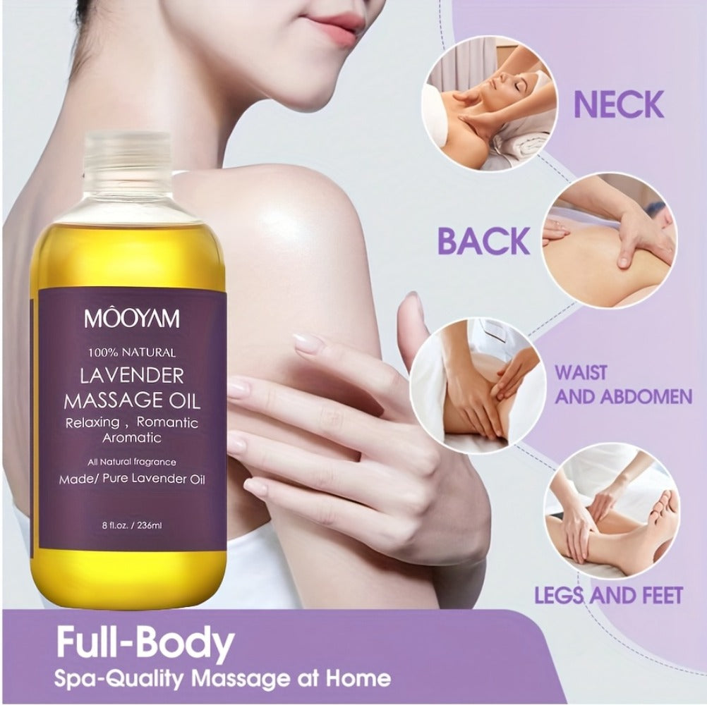 Body Massage Oil with Lavender, Nut Oil & Grapefruit - Deeply Moisturizing Aromatherapy Oil for Dry Skin, Relaxation & Nourishment, Lightweight Non-Greasy Formula for Women & Men - product image 16
