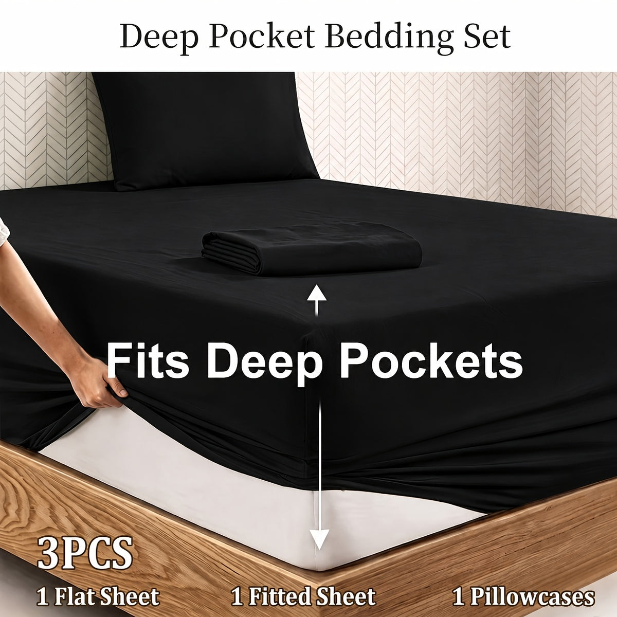 Deep Pocket Bed Sheet Set, Soft Brushed Fabric, Breathable All Season, Easy Care Kids Bedding, Great Christmas & Halloween Gift for Kids, Bedroom Dorm Use - product image 9
