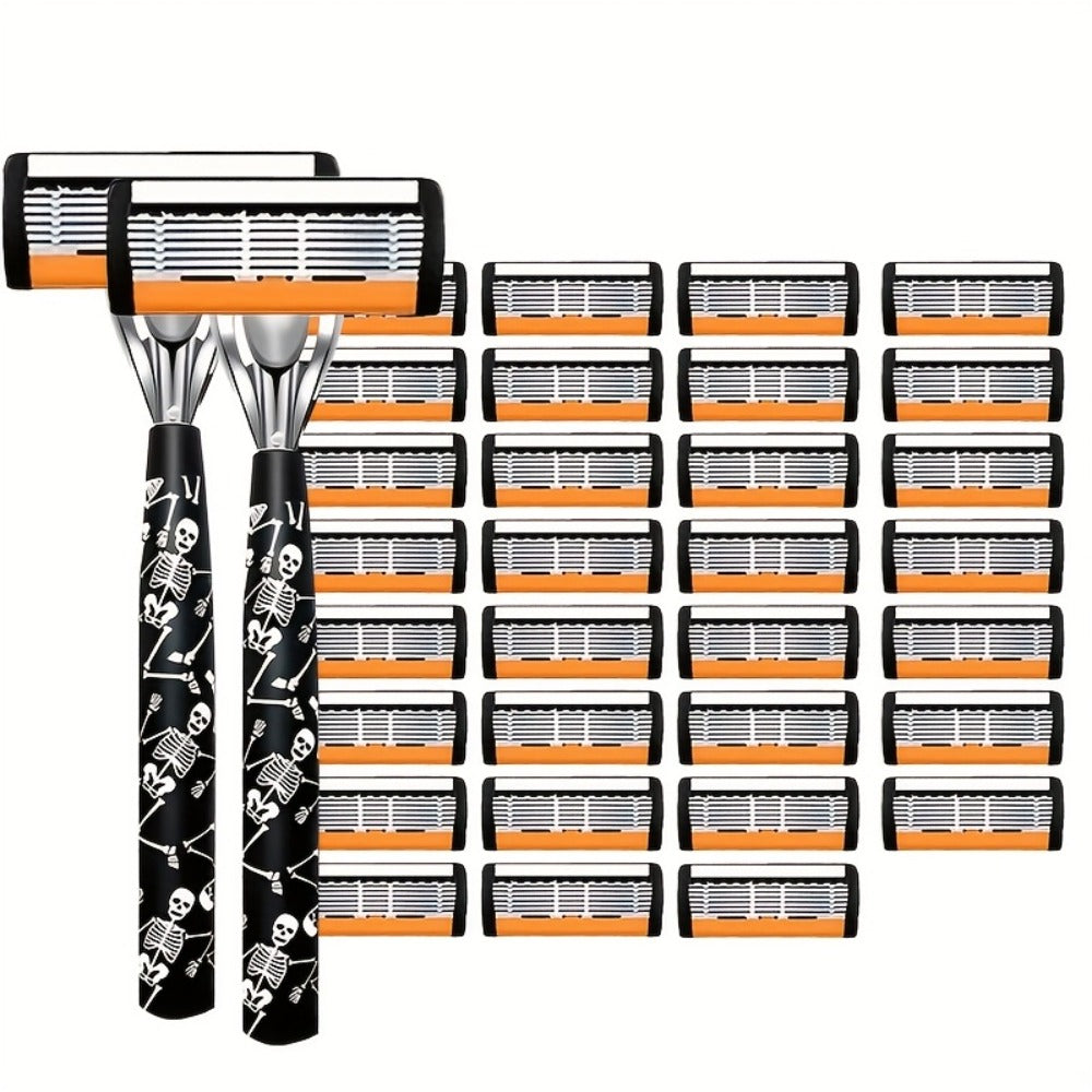 Safety Razor for Men 7-Layer Progressive Blades — Non-Slip Stainless Steel Handle Classic Double Edge Razor for Beard & Mustache Grooming, 1 or 2 Handle + 15–36 Blade Pack Options - product image 19