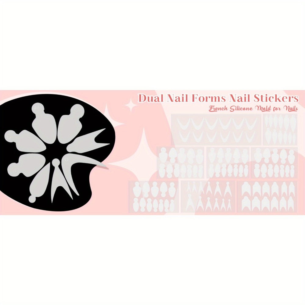 Poly Gel Nail Extension Form Kit - 192pcs Dual Forms, 96pcs Reusable Pads, 8 Shapes Acrylic Mold, Brush Pen, Files & Clips, Complete French Nail Extension Beginner Set for Home Sal - product image 10