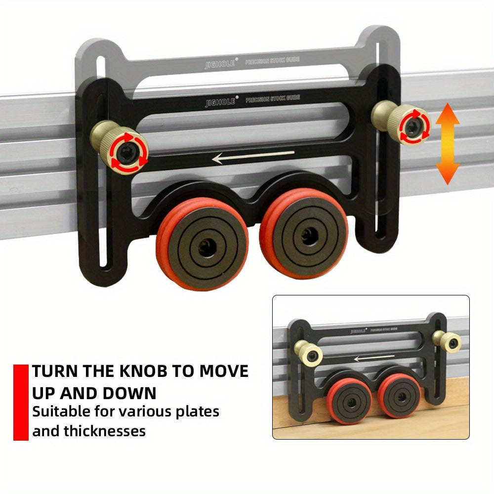 Feather Board Roller Guide for Table Saw – Aluminum Alloy One-Way Safety Stock Feeder with T-Track Mount, Anti-Kickback Woodworking Press Guide Tool - product image 5