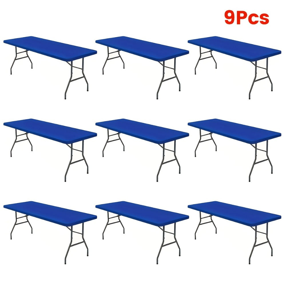 Stretch Table Covers 6Ft Washable Elastic Rectangle Tablecloth for Parties Weddings Picnics Camping, Spandex Polyester Blend, Fits Standard 6 Foot Tables, Set of 3 6 9 or 12, Black - product image 21