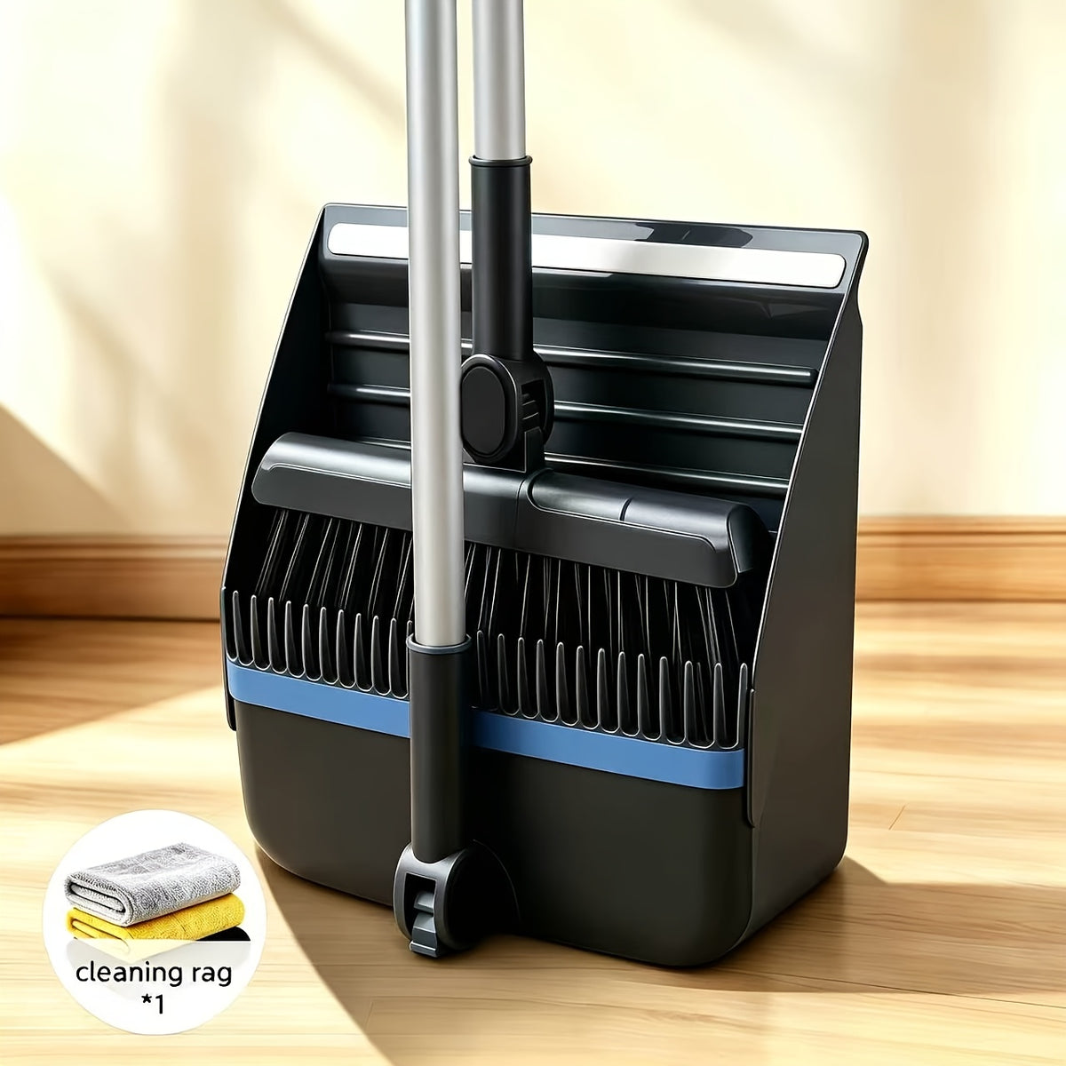 4In1/3In1/2In1 Upright Broom and Dustpan Combo, Long Handle Floor Sweeping Brush Set with Comb Teeth Dustpan, Garbage Bag Holder, Indoor Outdoor Cleaning Kit - product image 24