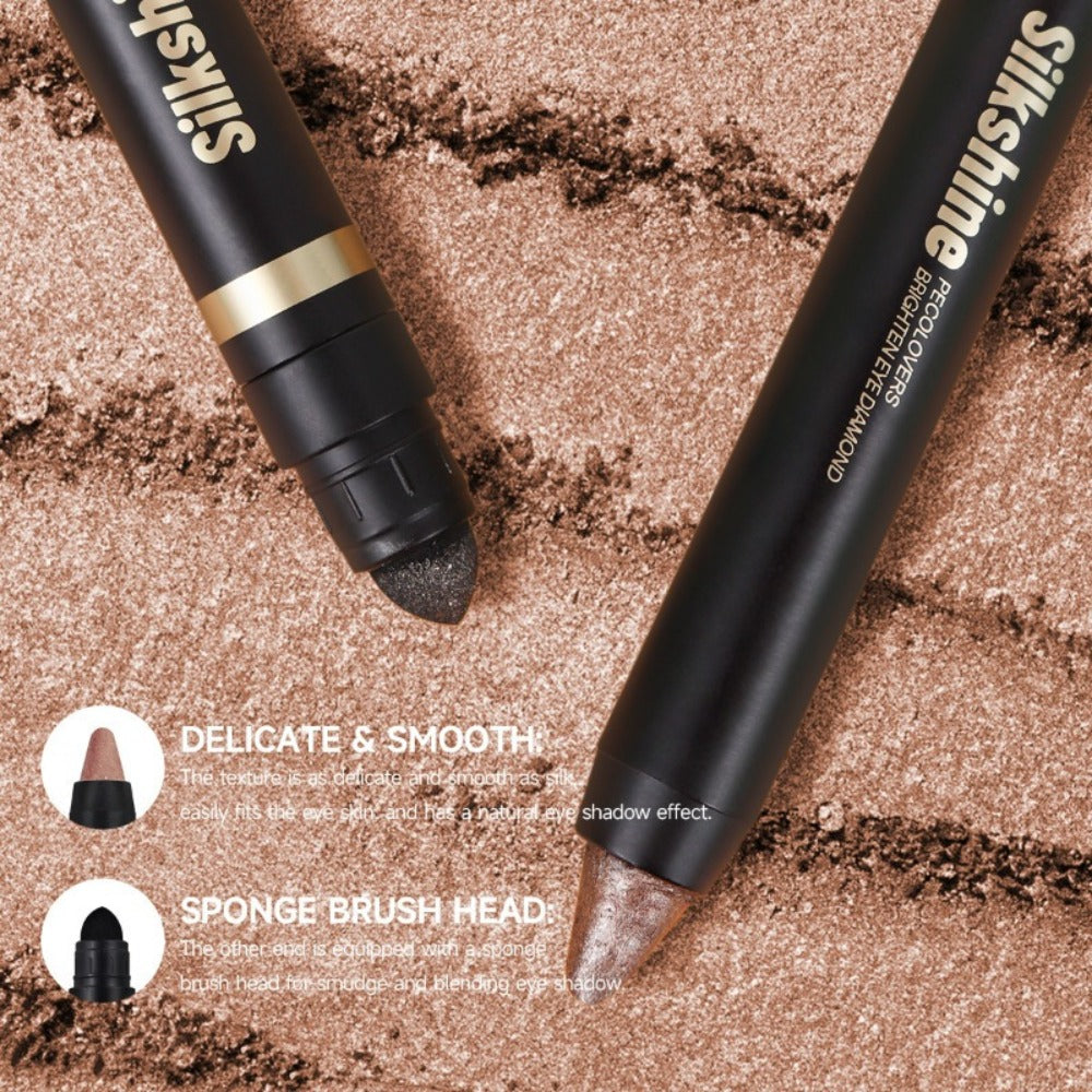 Metallic Eyeshadow Stick Set 9pcs Waterproof Long-Lasting Eye Makeup Kit — Shimmer Crayon Eye Brightener Highlighter & Eyeliner Pen with Brush, Women Beauty Gift - product image 2