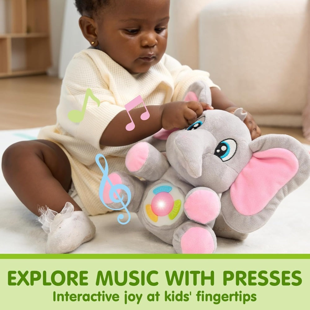 Plush Musical Elephant Baby Toy with Music & Lights | Soft Stuffed Animal Sensory Toy for Infants 6+ Months, Cuddly Light Up Elephant Comfort Toy, Christmas & Birthday Gift for Baby Boys & Girls