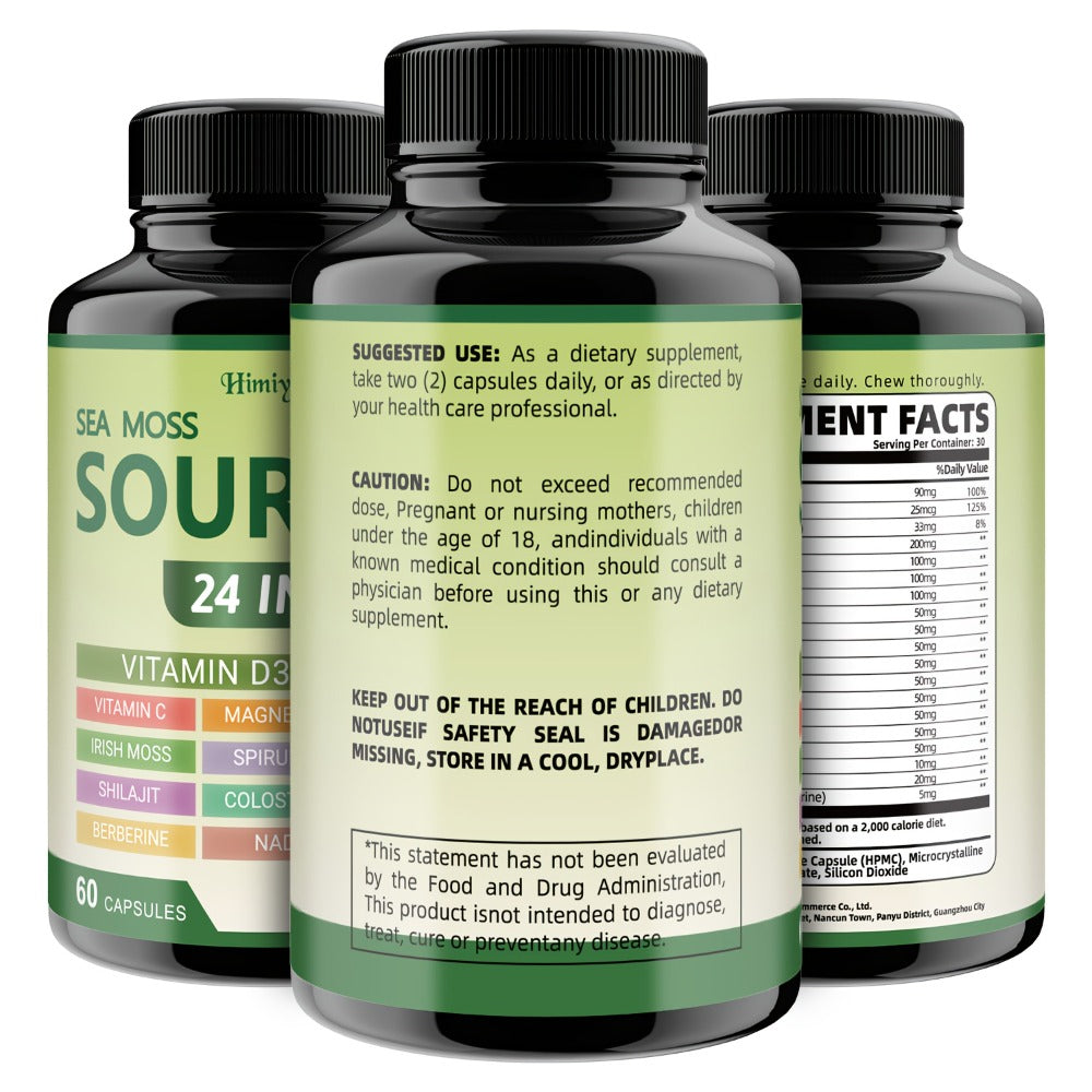 Soursop Capsules Advanced Herbal Supplement with Shilajit, Irish Moss, Berberine & NAD+ – Immunity, Antioxidant & Circulatory Support | Vitamin D3, C & Magnesium | ShopVora UK - product image 5