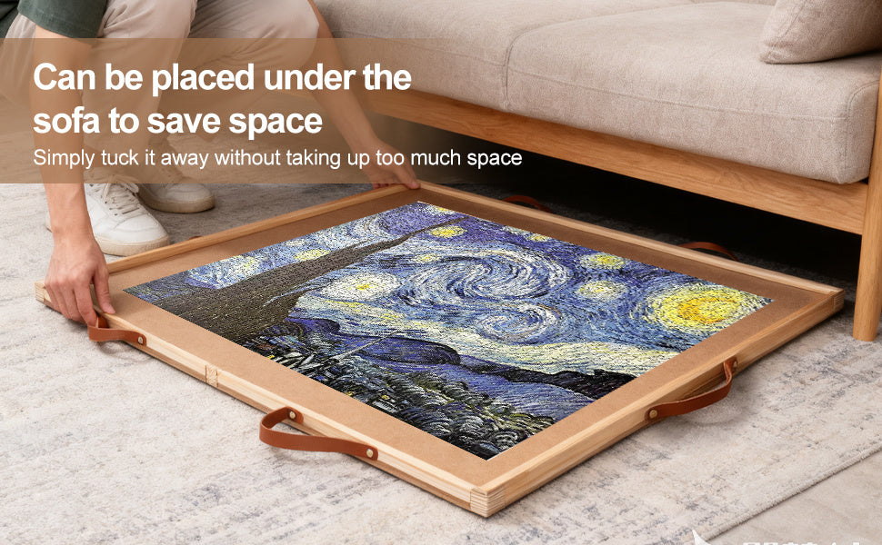 Large Puzzle Board Organizer with Dust Cover for 1500 Pieces, Ergonomic Gift for Adults & Seniors – Jigsaw Puzzle Table 35"x27" with 360° Rotating Turntable - product image 13