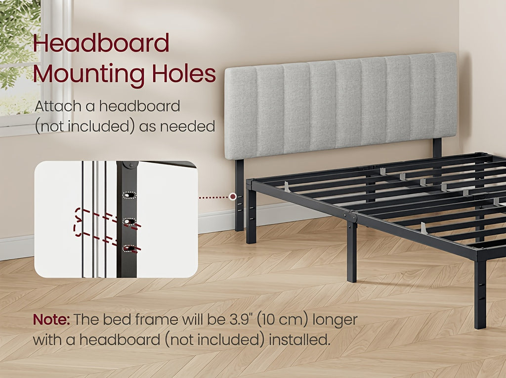 Heavy Duty Metal Platform Bed Frame with Under-Bed Storage, No Box Spring Needed, 14/16/18 Inch Height, Twin/Full/Queen/King Size - product image 24