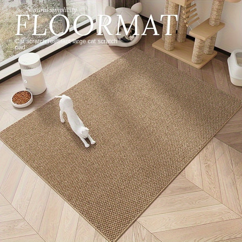 Cat Scratching Mat Natural Seagrass Pet Bed Pad Dog Crate Mat Feeding Mat Pineapple Weave 23x35 Inch Sturdy Washable Indoor Cat Rug Lounge - product image