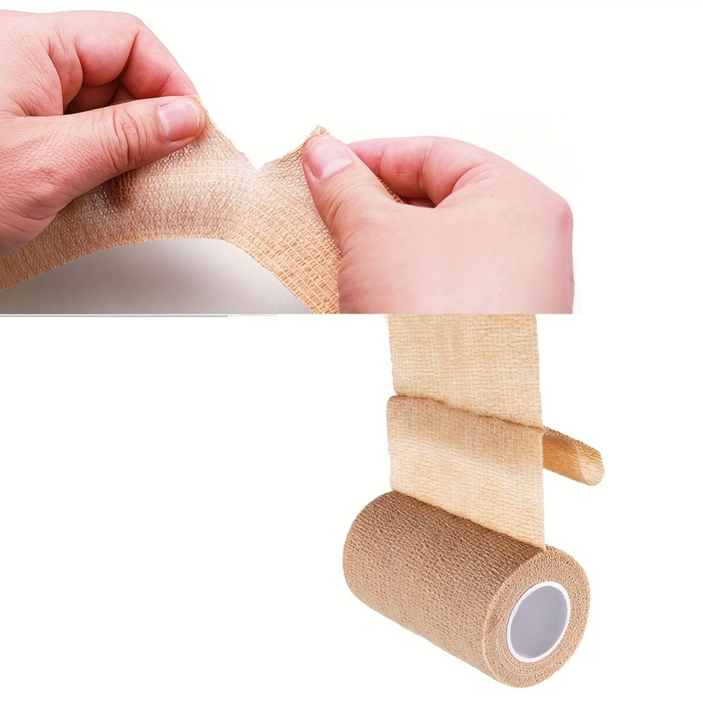 Self Adhesive Bandage Wrap 4 Inch x 5 Yards Cohesive, 6 Rolls Non-Woven Self-Sticking Athletic Tape for Ankle Knee Wrist Sprains, Breathable Elastic First Aid Medical Wrap Elbow Su - product image 6