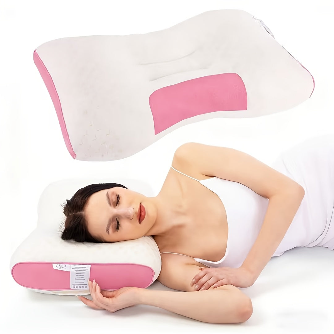 2pcs Ergonomic Low-Profile Bed Pillows, Contoured Design Fits Neck Curve, Suitable for Side and Back Sleepers, Breathable All-Season Bedding Pillows, Ideal - product image 9