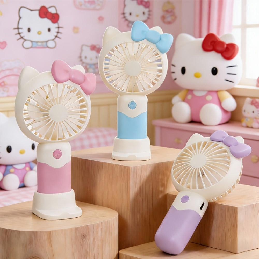 Hello Kitty Mini Fan USB Rechargeable Handheld Portable | Cute Sanrio Detachable Desktop Electric Fan for Girls Kids | 2-in-1 Handheld & Desk Fan for Travel Office School Home | Bl - product image