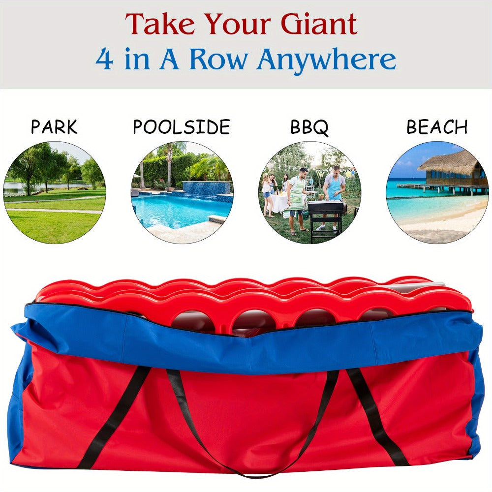 Jumbo 4 in a Row Game Storage Bag Carrying Bag for Giant Connect 4 Game Set Oxford Cloth Shoulder Strap Large Capacity Fits 33x13x29 Game Set Blue Red - product image 6