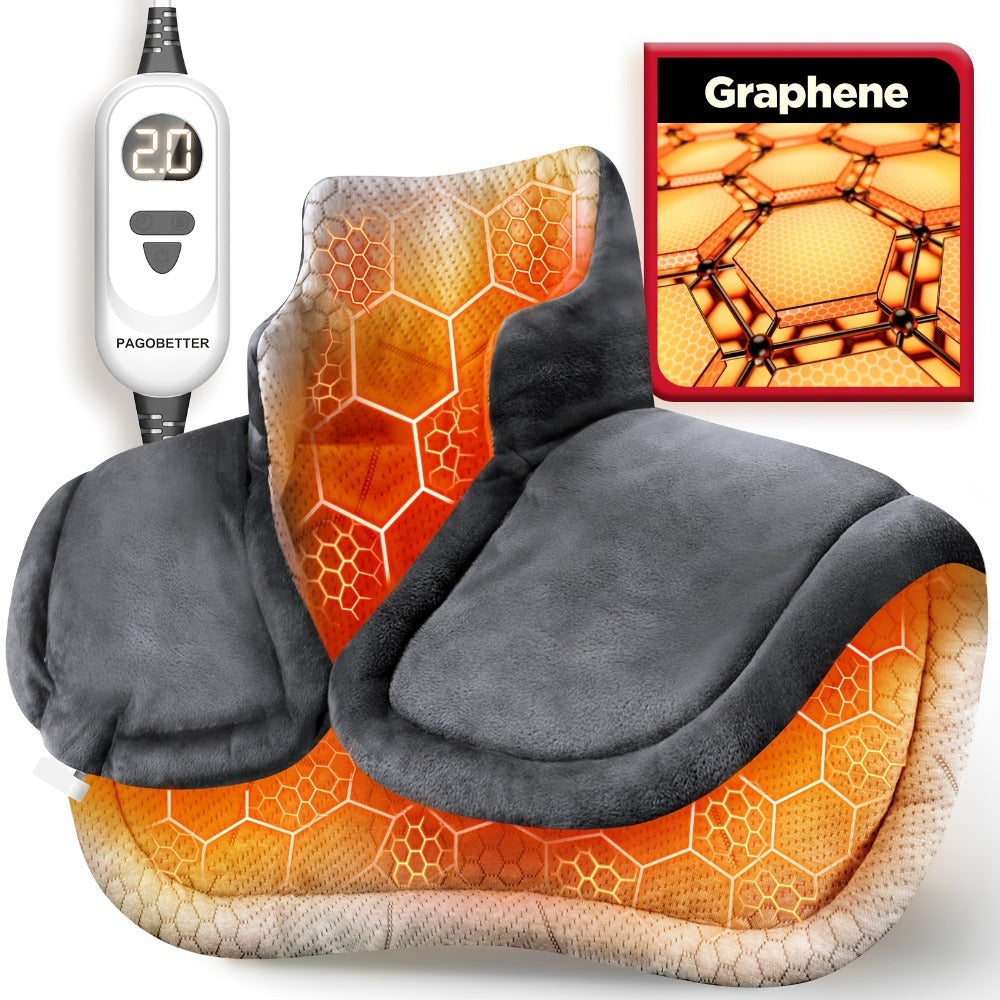 Heating Pad for Neck & Shoulders – 130W Graphene Weighted Electric Pad, 6 Heat Settings, 4 Timers, Auto Shut-Off, Machine Washable - product image 3