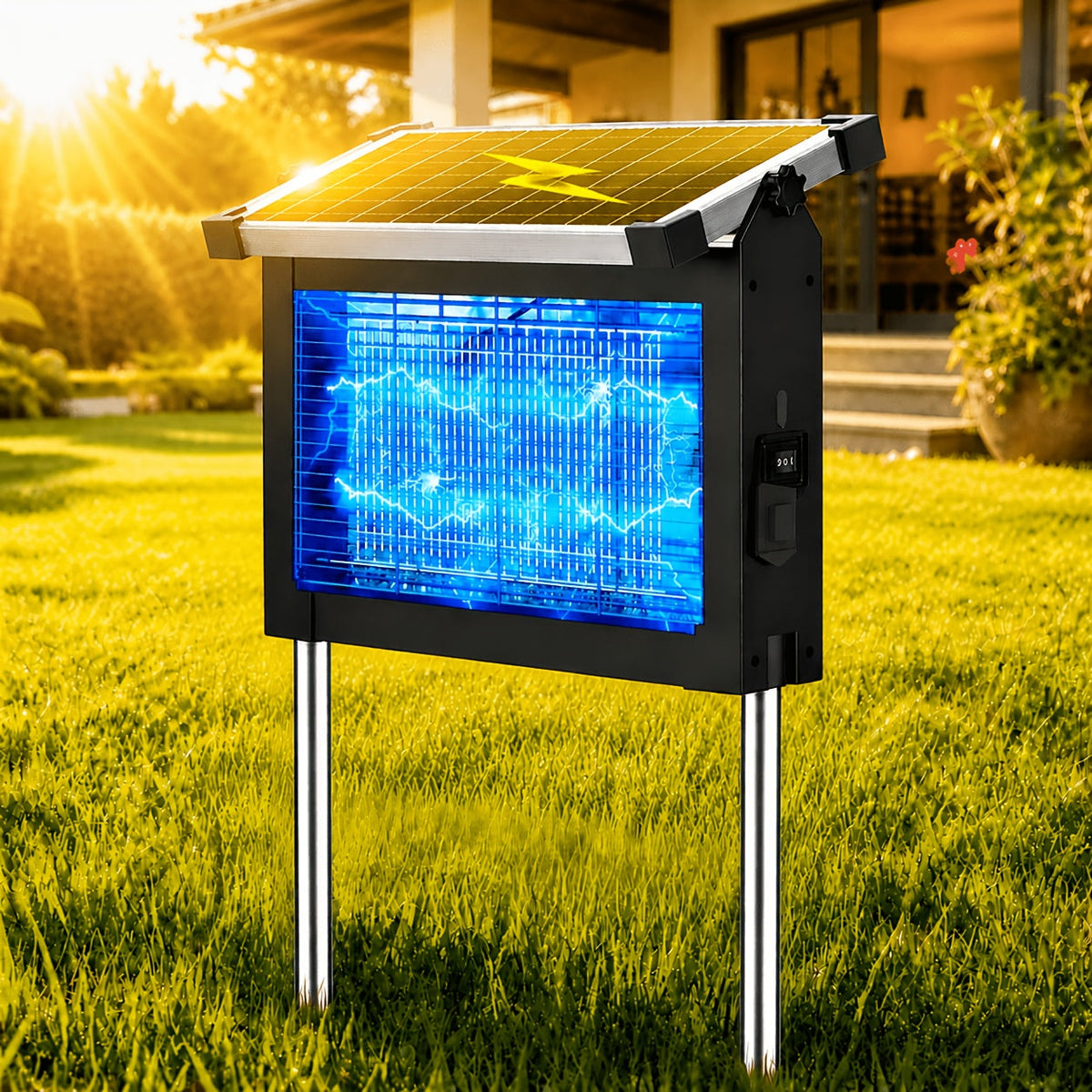Solar Bug Zapper Outdoor 4200V – Solar Powered Mosquito Killer with Auto/Manual Dual Mode, 2100 Sq.Ft Coverage, 12H Runtime, 3-Way Charging, 10FT Cord, Safe for Family & Pets, for  - product image 13